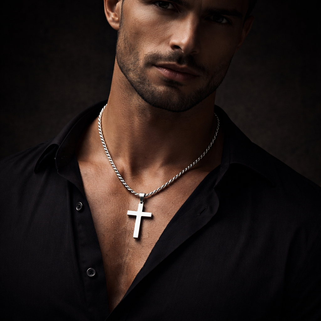Stainless Steel Cross Necklace – Minimal Rope Chain | Timeless Symbol