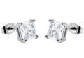 7mm Square Zirconia Stud Earrings – Stainless Steel