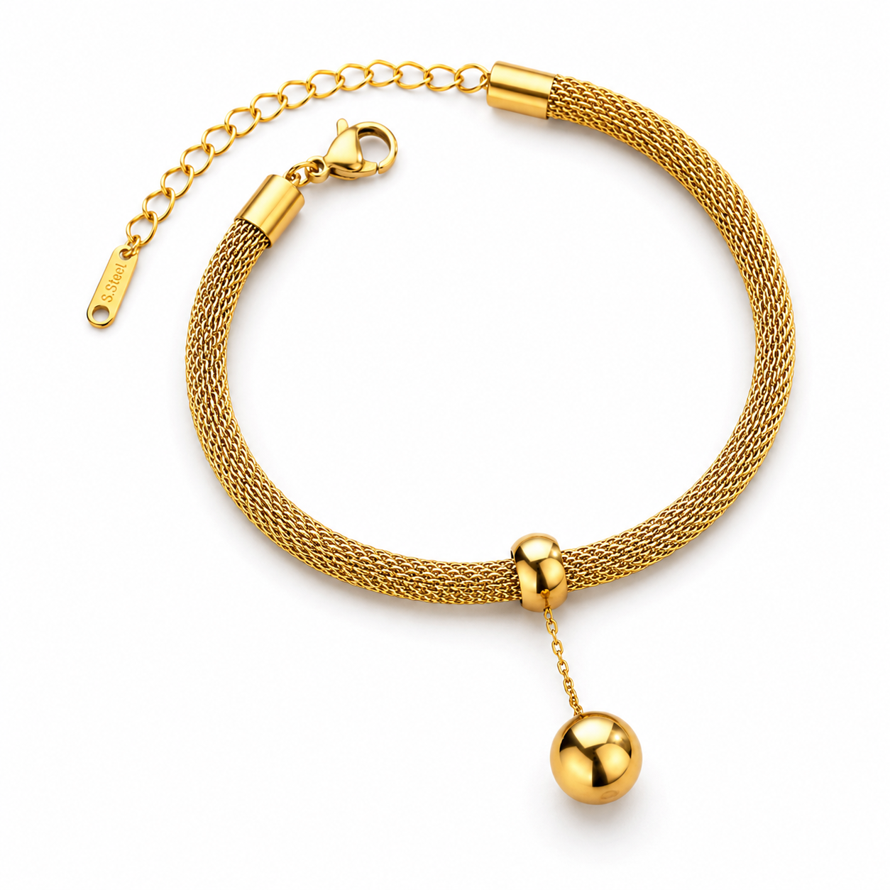 Éternel Lumina Mesh Set –  Stainless Steel 18K Gold Plated Classic Jewelry Set