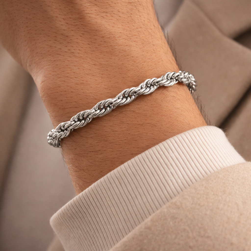 Éclipse Rope Bracelet – Stainless Steel Chain