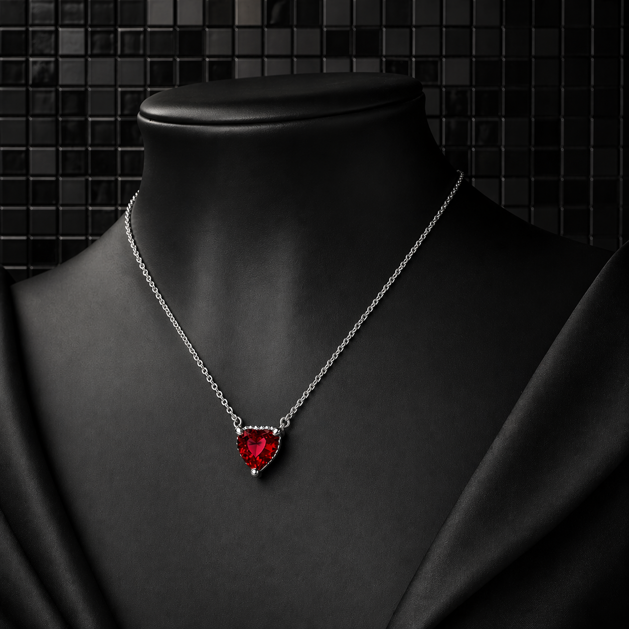 Eternal Heart Ruby Jewelry Set – Sterling Silver 925