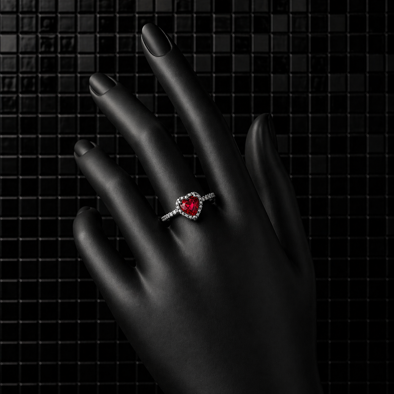 Eternal Heart Ruby Jewelry Set – Sterling Silver 925