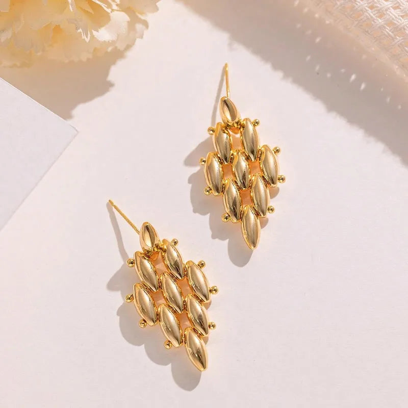 Lumière Imperial Rhombus Gold Stud Earrings