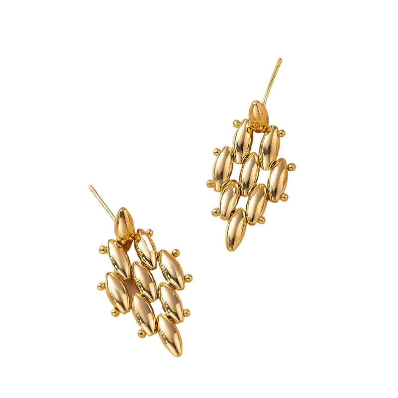 Lumière Imperial Rhombus Gold Stud Earrings