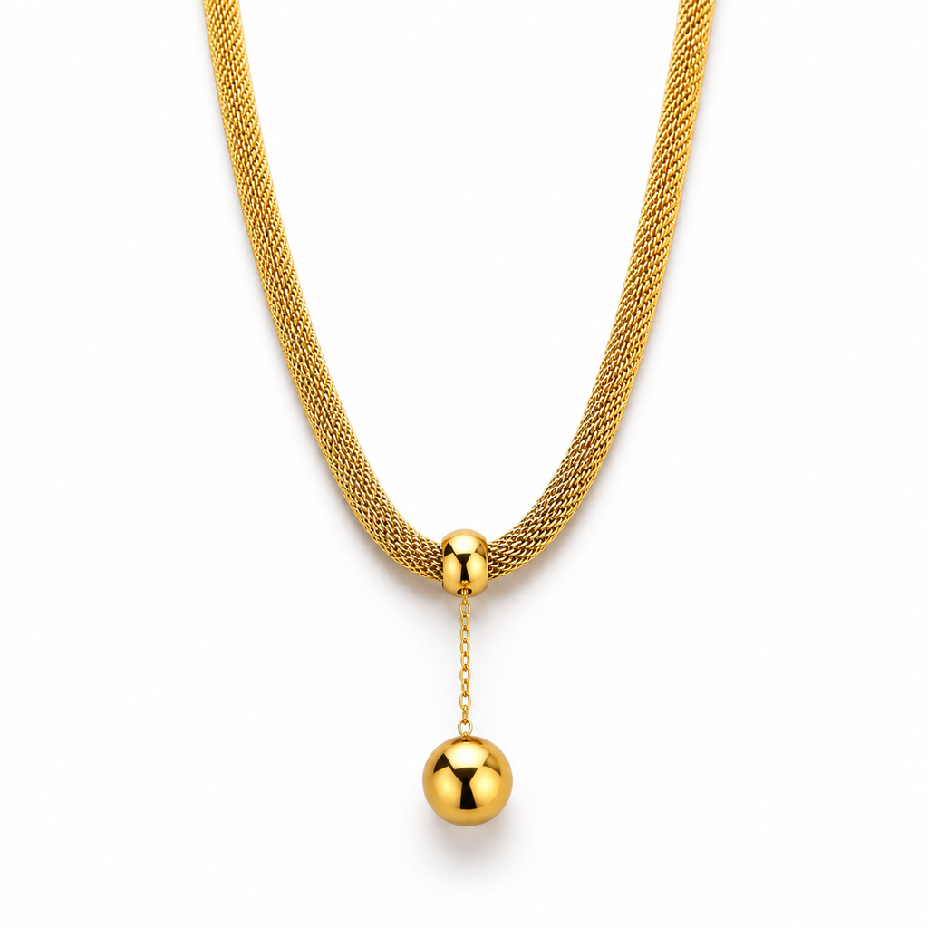 Éternel Lumina Mesh Set –  Stainless Steel 18K Gold Plated Classic Jewelry Set