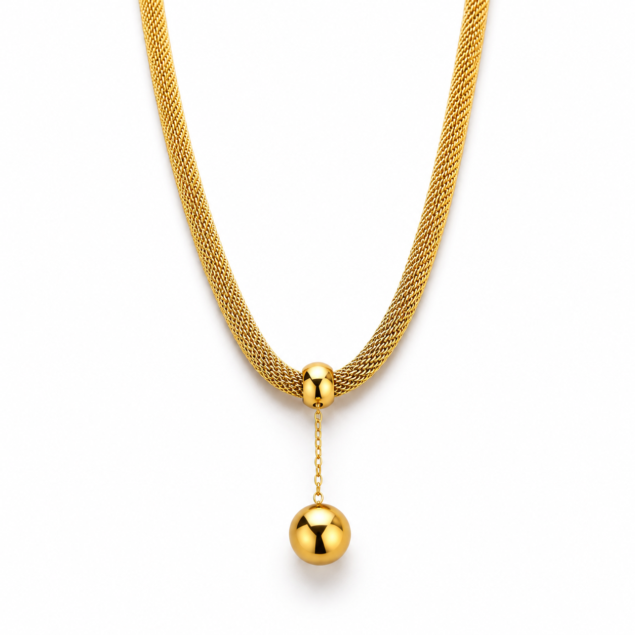 Éternel Lumina Mesh Set –  Stainless Steel 18K Gold Plated Classic Jewelry Set