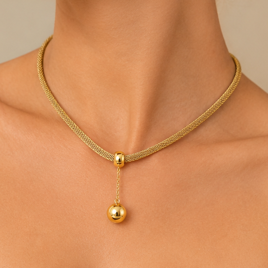 Éternel Lumina Mesh Set –  Stainless Steel 18K Gold Plated Classic Jewelry Set
