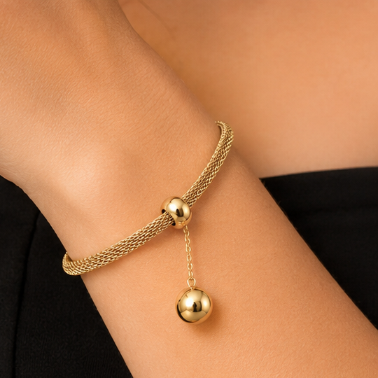 Éternel Lumina Mesh Set –  Stainless Steel 18K Gold Plated Classic Jewelry Set