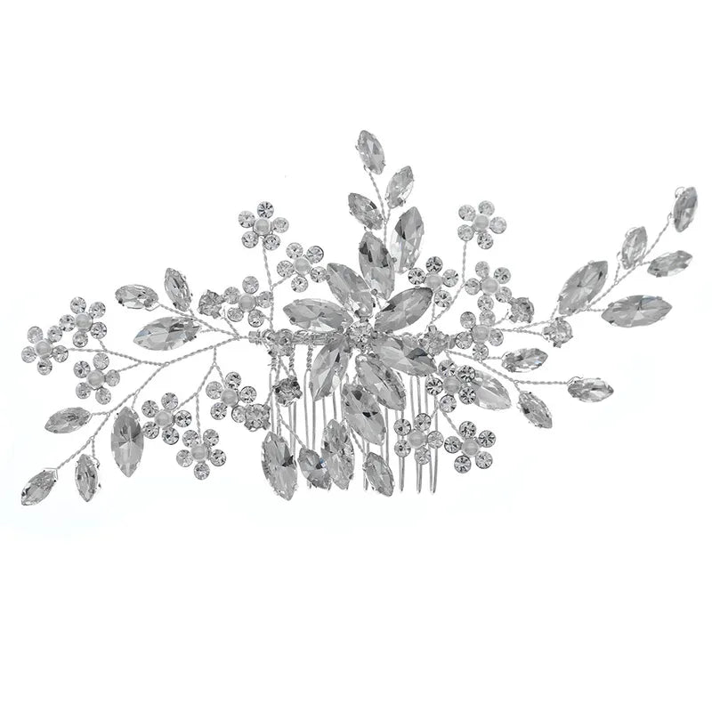 Aurélie Crystal Bloom Hair Comb – Bridal Rhinestone Accessory