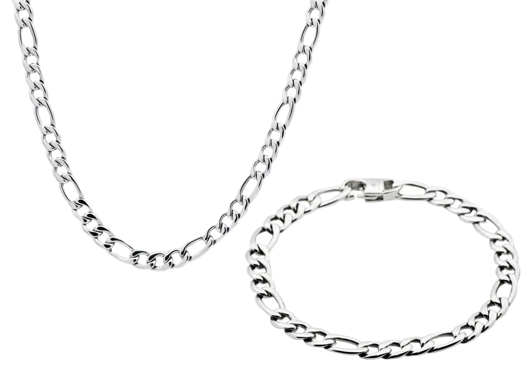 Figaro Link Set – Stainless Steel Necklace & Bracelet
