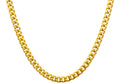 Gold chain necklace on a white background