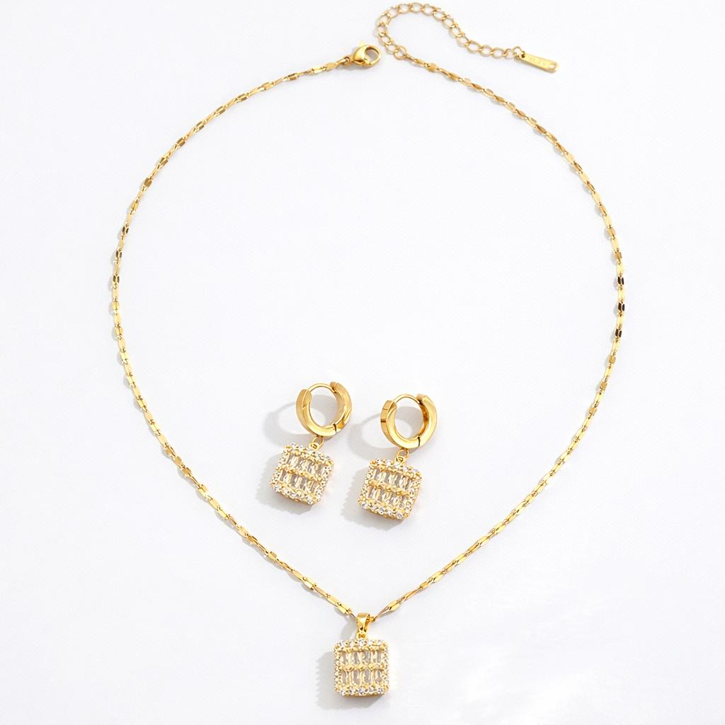 ÉTERNEL D’Or Élégance Set – 18K Gold Plated Stainless Steel